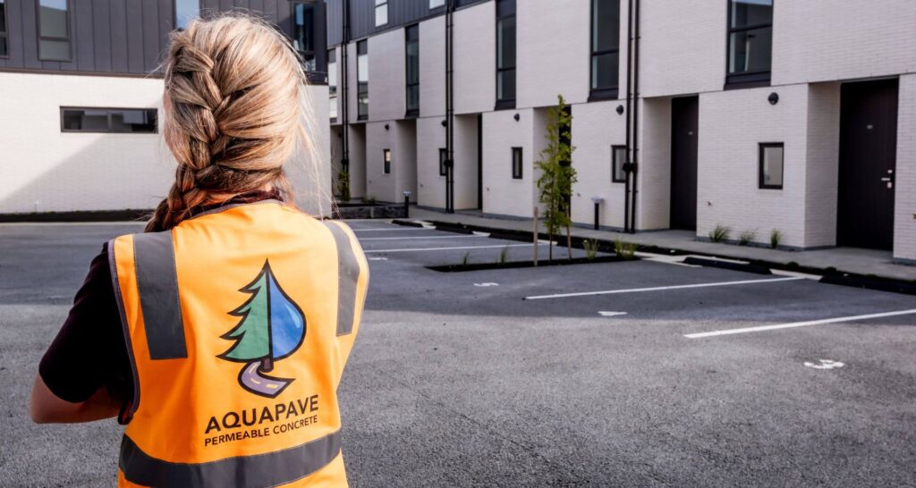 Aquapave completed permeable concrete car park and landscaping in Auckland.