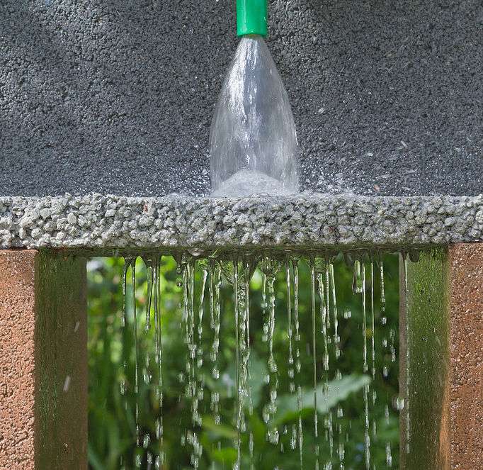 Close-up of permeable concrete in a commercial driveway in NZ