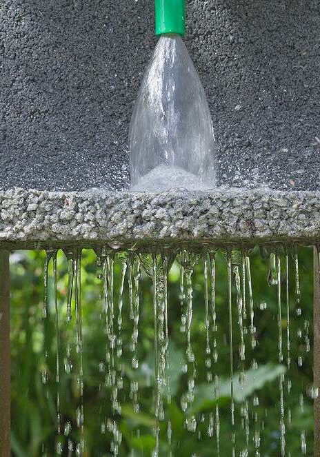 Close-up of permeable concrete in a commercial driveway in NZ